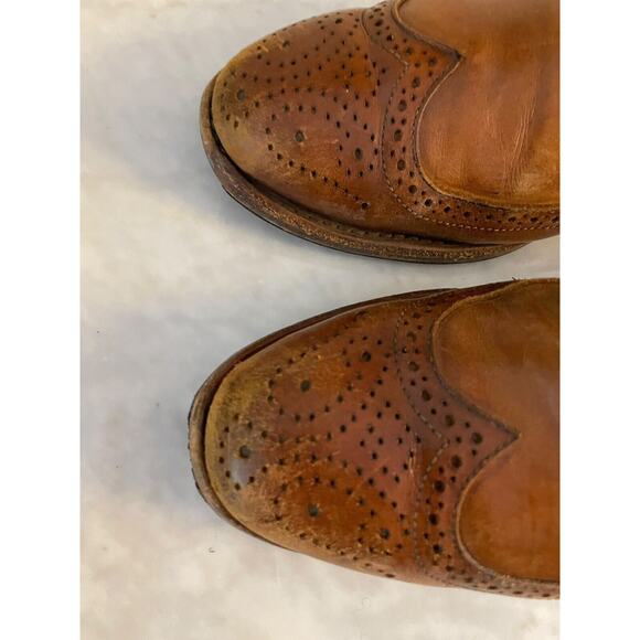 Allen‎ Edmonds Stuttgart Men Size 11 Brown Whiskey Leather Brogue Oxford READ - Picture 10 of 11
